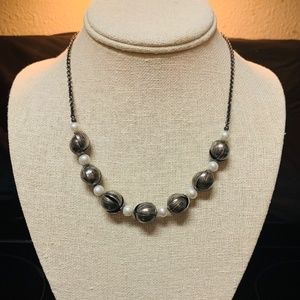 Molly Dingledine Oxidized Sterling and Pearl Necklace